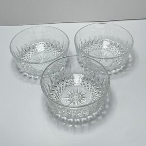 Set Of 3 Arcoroc France DIAMANT STARBURST Berry Bowls 4"